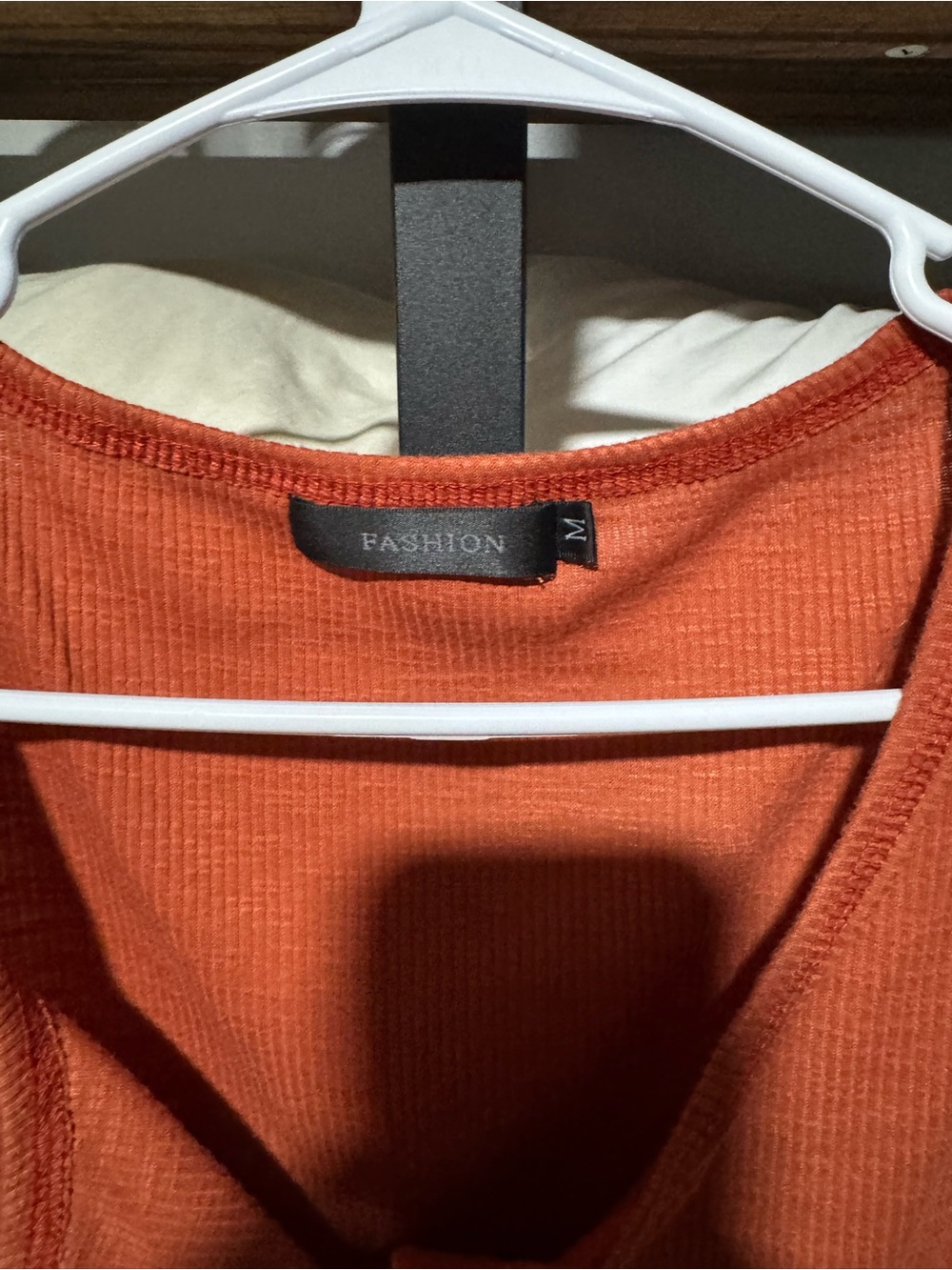 Amazon Rust Ribbed Henley Tank Top - Picture 3 of 3